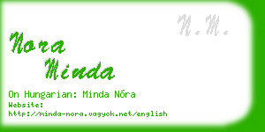 nora minda business card